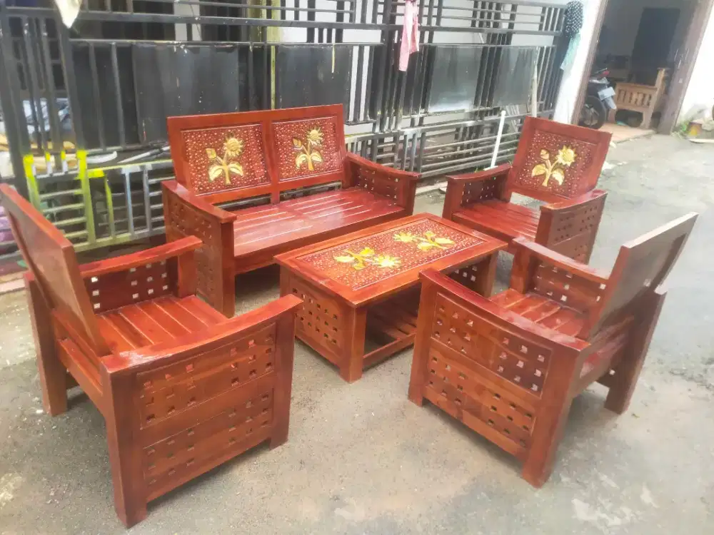 Ready Kursi Jati Jepara Minimalis Rintik 2111