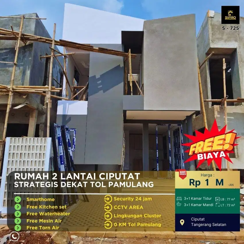 .Cluster 2Lt Modern Super Strategis Hny 0KM ke Tol Pamulang Ciputat