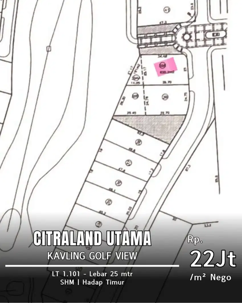 Dijual Tanah Kavling Citraland Utama Bukit Golf International Siap Ban