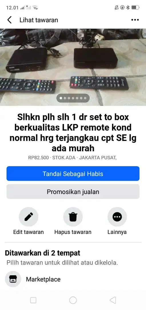 Slhkn plh slh 1 dr set to box tv digital kond normal spt baru murah sj