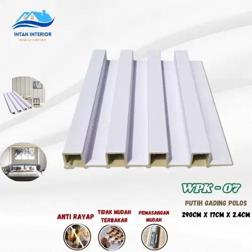 Wall Panel Dekorasi Dinding 290/WPK/WPC Putih Gading Polos