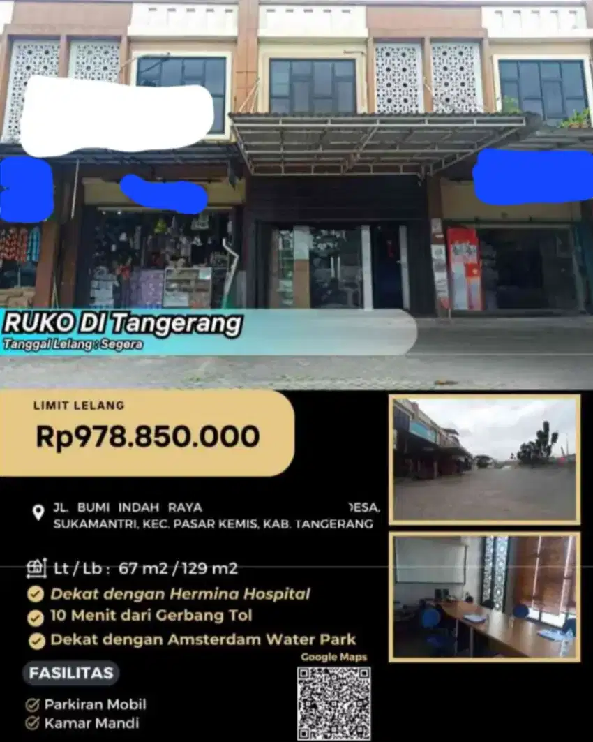 Dijual Ruko Bumi Indah Raya Pasar Kemis