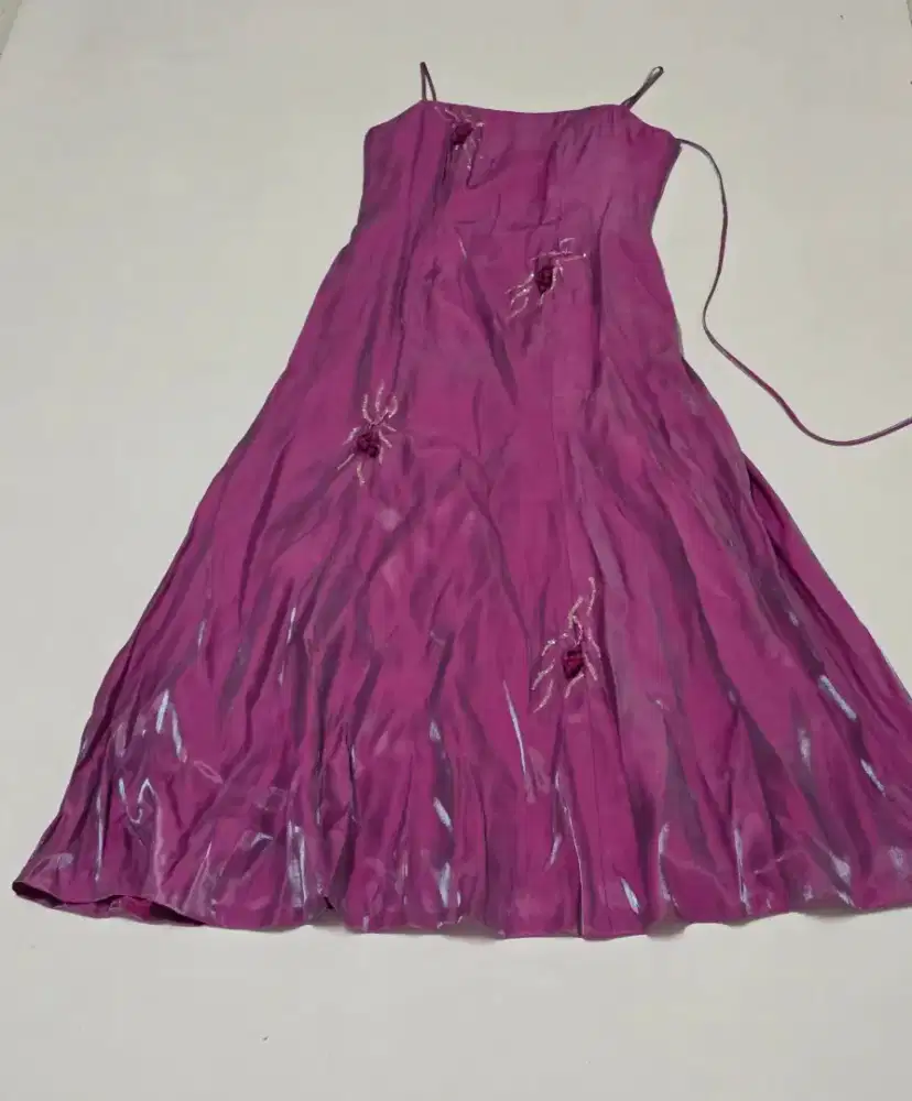 Gaun Wanita Dress Pesta Dark Pink