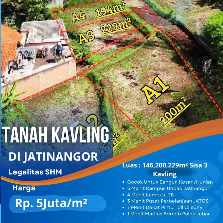 Tanah Kavling Jatinangor Sudah SHM 5 Menit Ke UNPAD/ITB