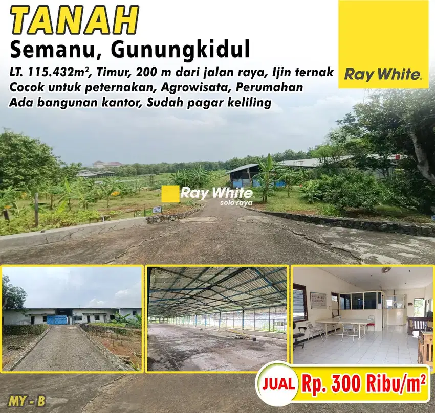 Tanah Luas 10 Hektar Sudah Ada Ijin Usaha Ternak Hanya 200m Dari Jalan