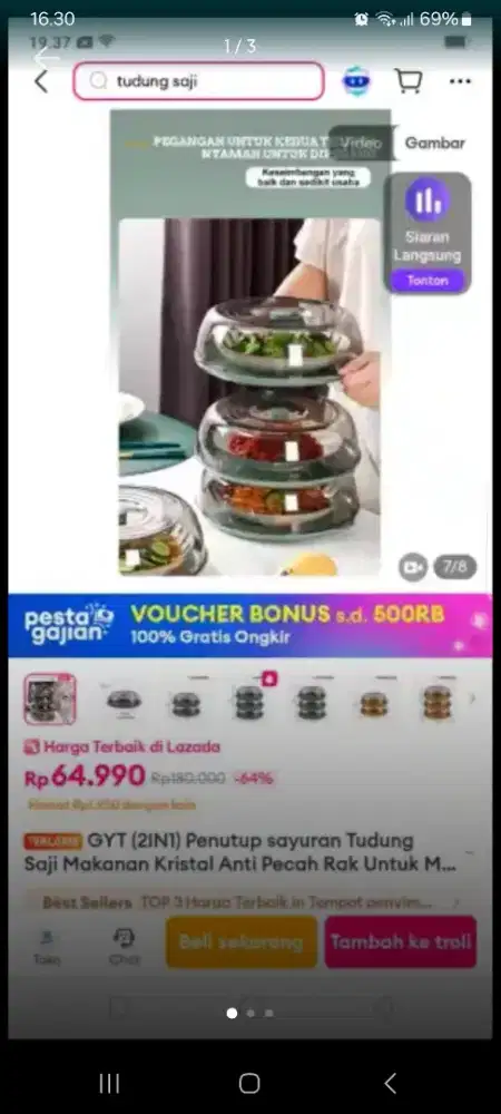 Penutup sayur tudung saji