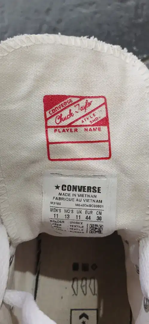 Converse Chuck Taylor All Star white size 44 AF1
