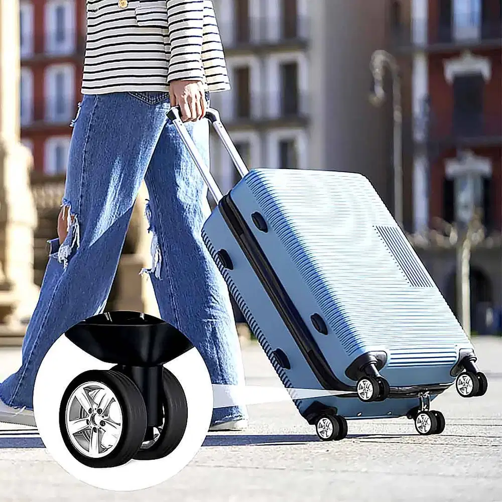 250317B Silicone Luggage Chair Wheel Cover Protector 4 Pcs Black Karet