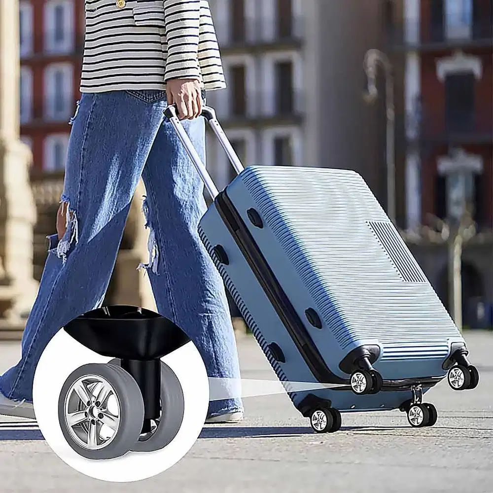 250317C Silicone Luggage Chair Wheel Cover Protector 4 Pcs Grey Karet