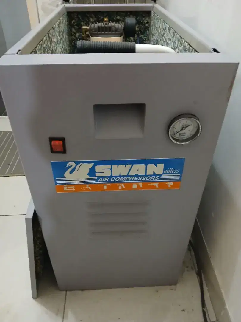 Kompressor swan 1 hp oiless dan peredam like new