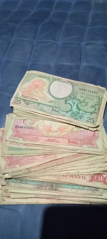 Koleksi uang kuno RI,thn 1959 kondisi masih barang bagus 50 lebar masi