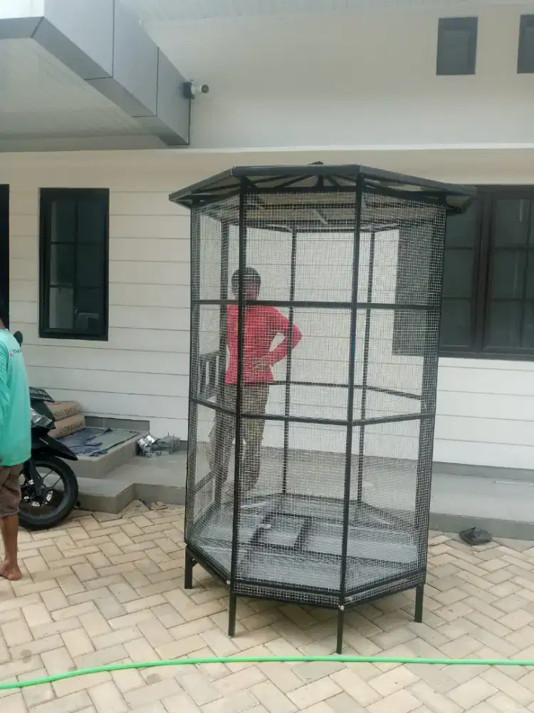 Kandang burung aviary segi 8