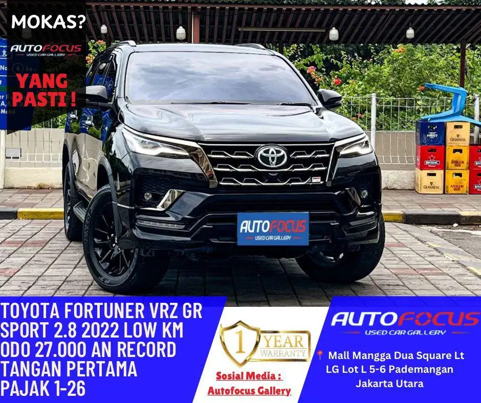 Toyota Fortuner VRZ GR sport Solar 2.8 at 2022 low km siap pakai