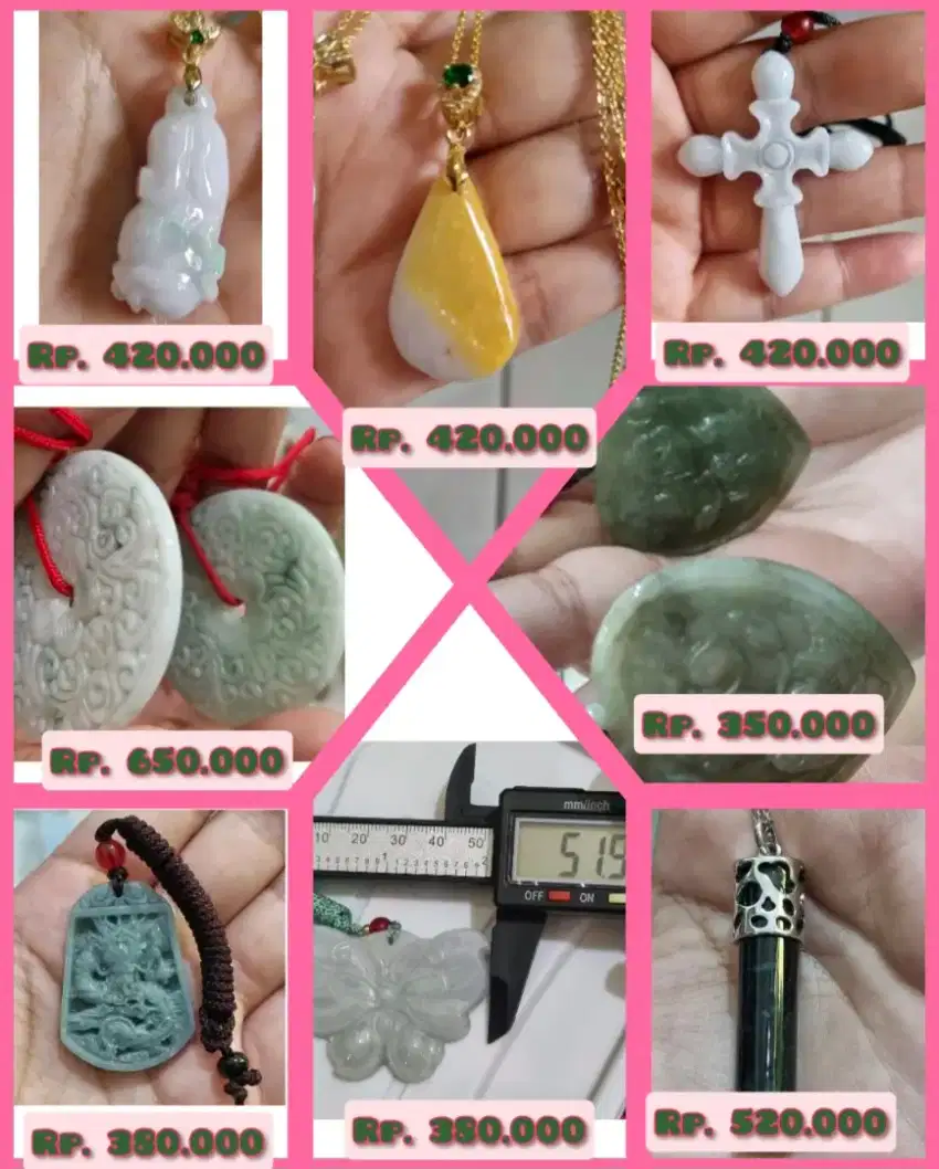 [Harga: Mulai dari..] Pendant/ liontin. Batu giok Burma dan Guatemala