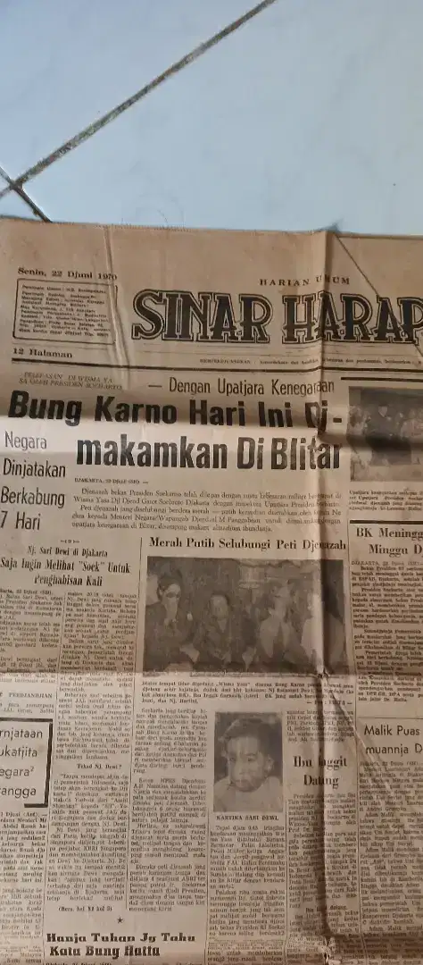 Koran bung karno wafat terbitan th 1970