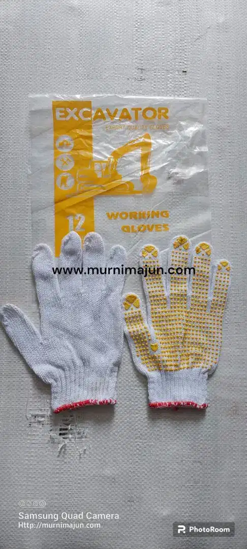 Sarung Tangan Dotting Latex Kuning dan Hitam