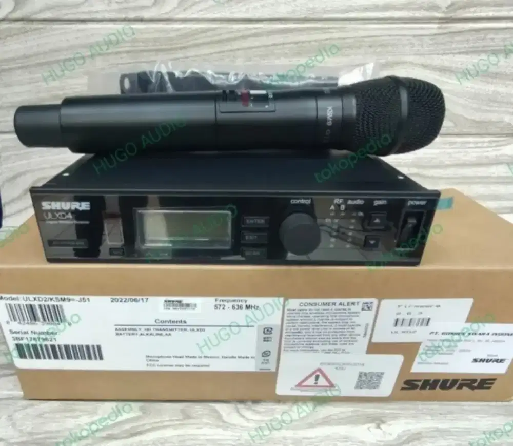 Mic wireless shure ULXD 24 ksm9 original garansi resmi