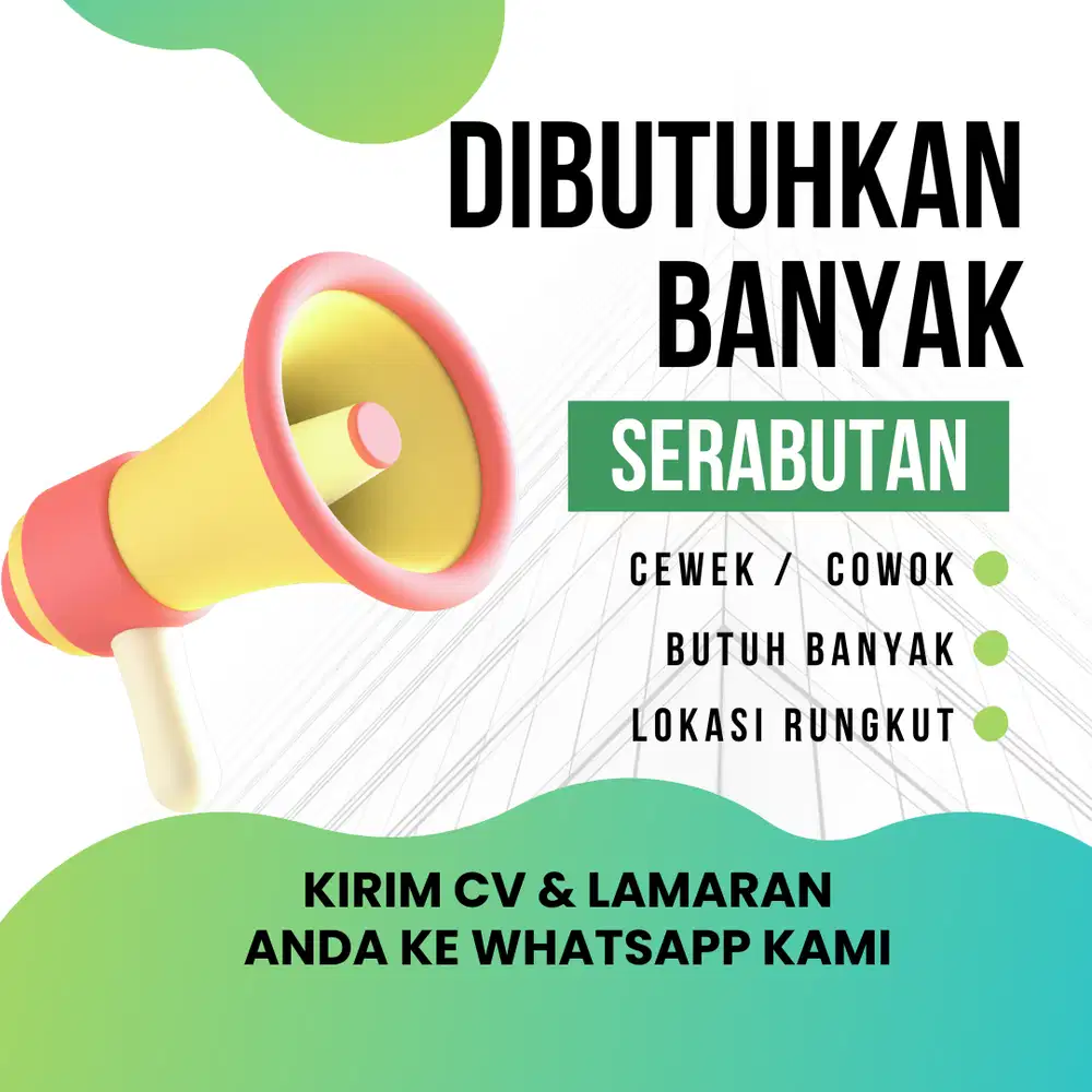 Dibutuhkan karyawan untuk bagian serabutan