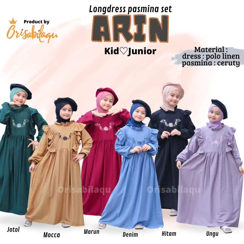 Gamis Anak perempuan ukuran 2-12 tahun
