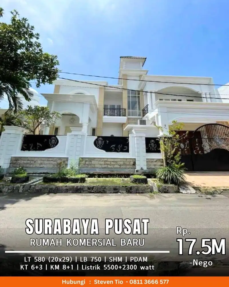 Dijual Rumah Komersial Termurah Baru Gress Sruabaya Pusat