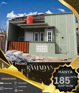 Rumah siap huni 2 kamar bebas banjir mulai dari 185 jutaan