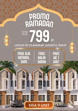 Rumah townhouse cilangkap cipayung dekat tol stasiun TMII bandara