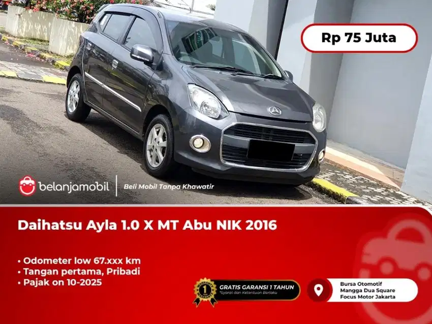 [LOW KM] Daihatsu Ayla 1.0 X MT Manual Abu 2016/2017