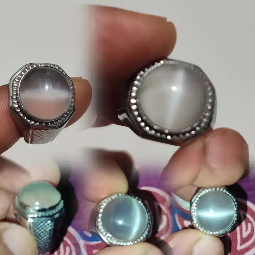 Natural batu cat eye moonstone