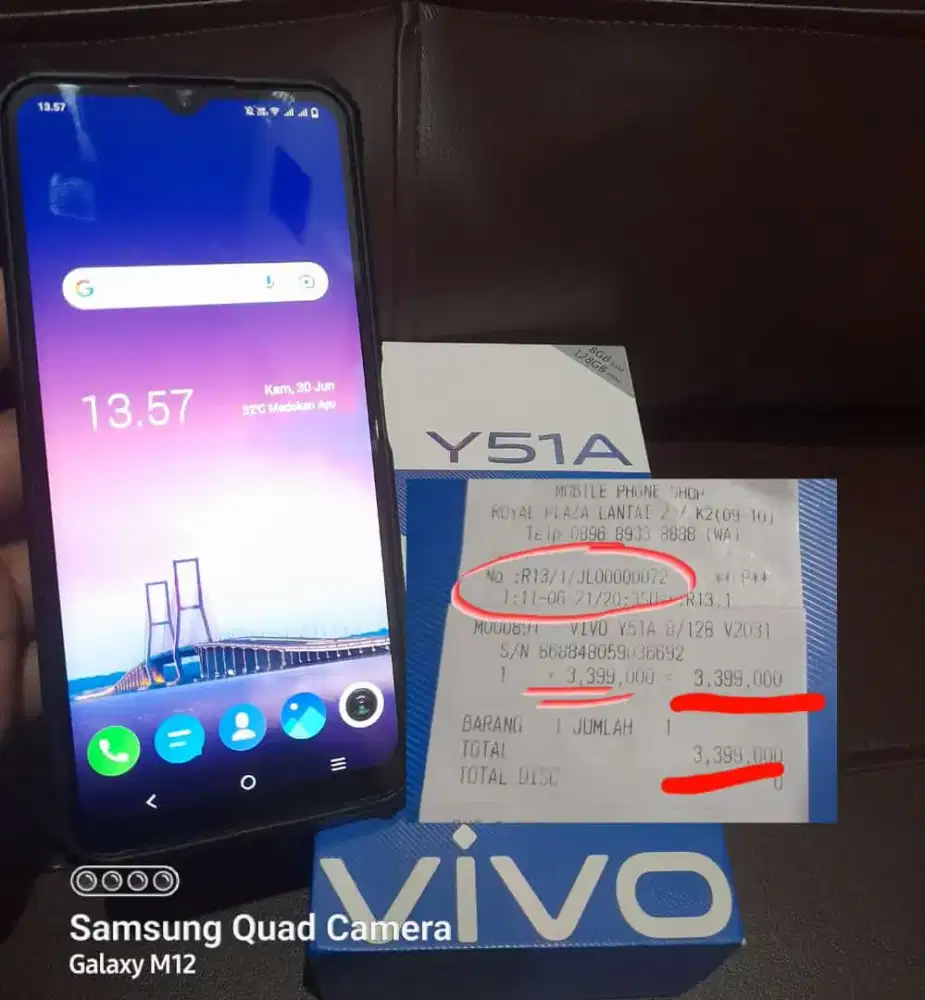 Vivo Y51A original bekas pakai pribadi