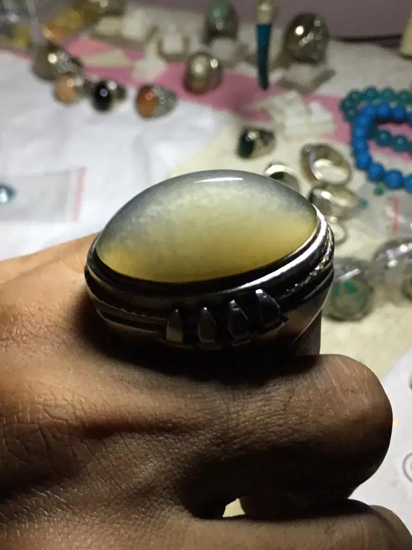 BATU AKIK PANDAN LUMUT KRISTAL NATURAL RING MONEL HM KI ACUNG