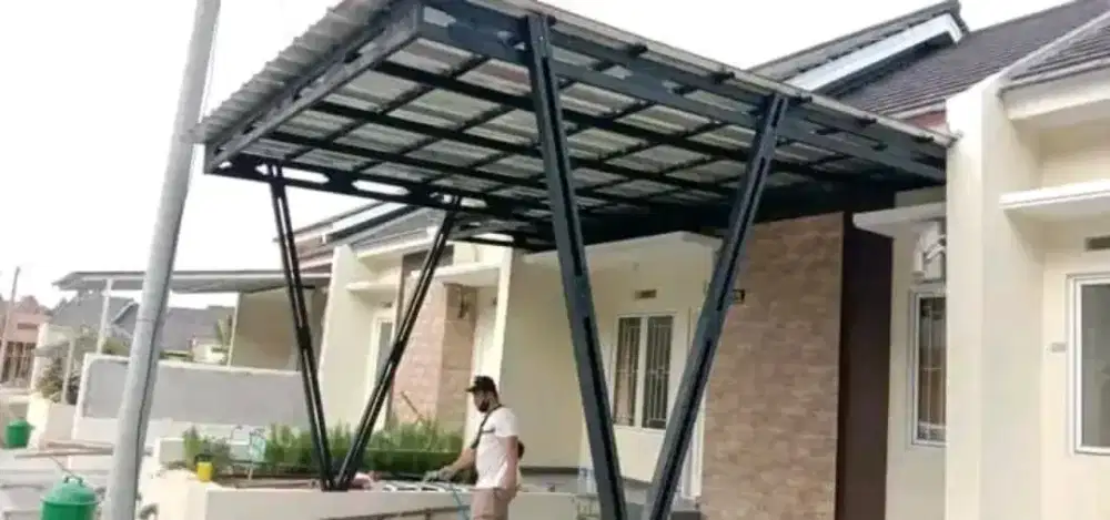 Kanopi rangka baja ringan