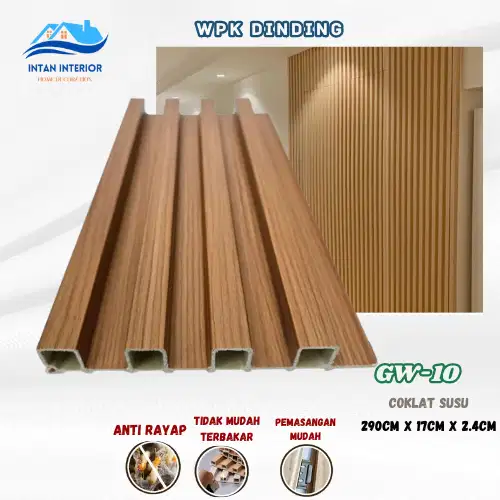 Wpk Wall Panel Wpc Dekorasi Dinding 290 Coklat Susu Gw-10