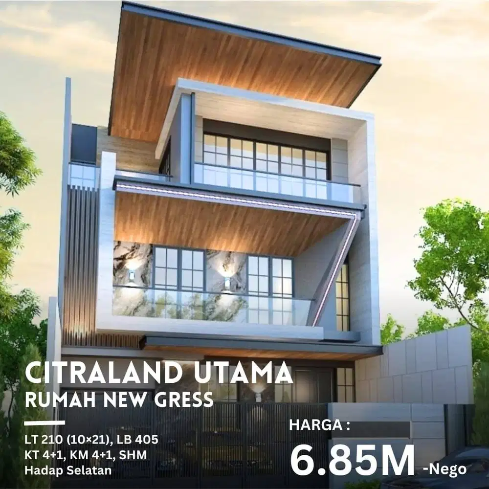 Dijual Rumah Baru Gress Citraland Utama Raya Alam Hijau Minimalis