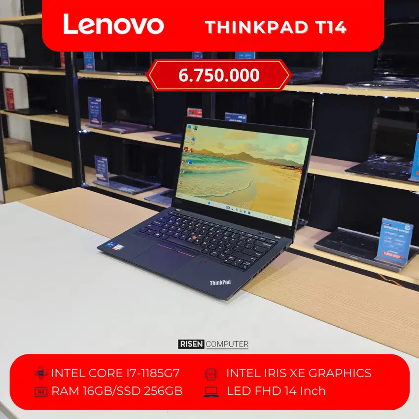 Laptop Lenovo Thinkpad T14 Intel Core i7-1185G7 RAM 8GB SSD 256GB 14'