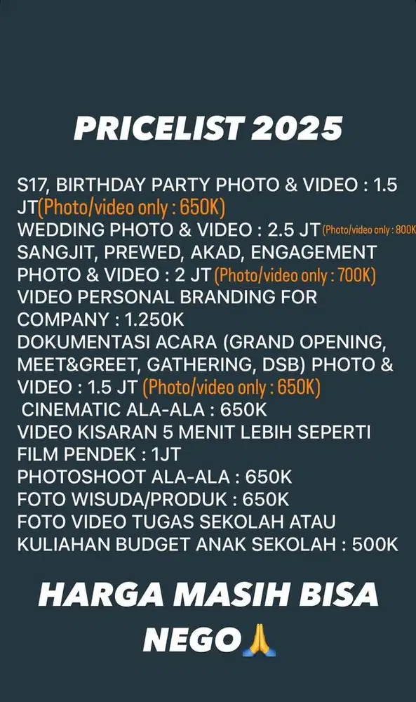 JASA FOTO DAN VIDEO