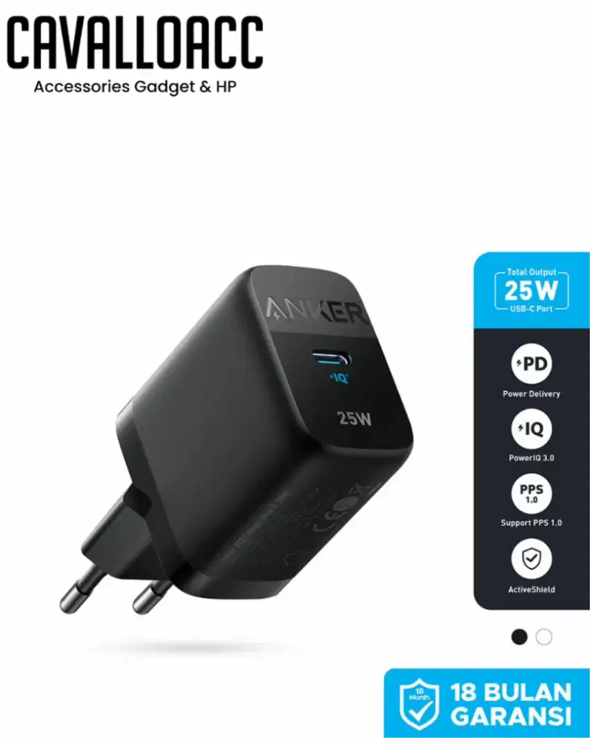 KEPALA CHARGER ANKER 25WATT | GARANSI 18BLN | @CAVALLOACC