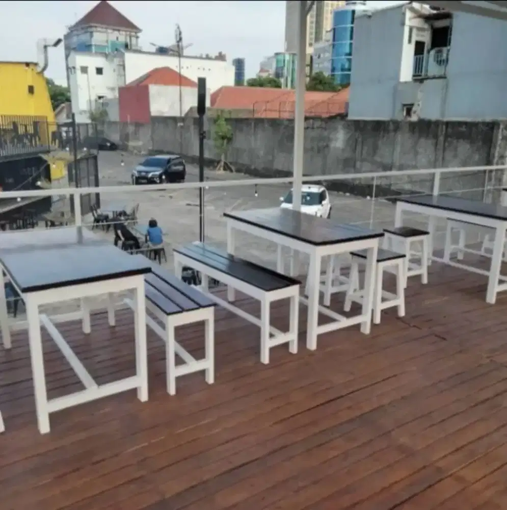 1 Set Meja Kursi Warkop, Satu Set Meja Kursi Cafe, Meja Kursi Depot