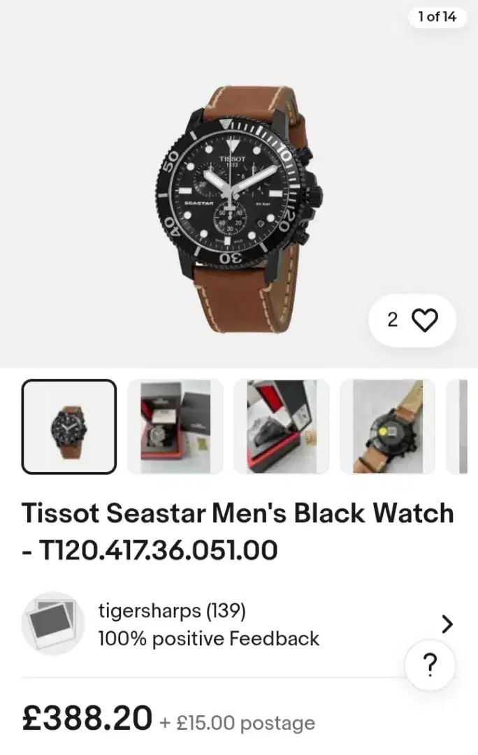 Tissot Seastar Leather Strap