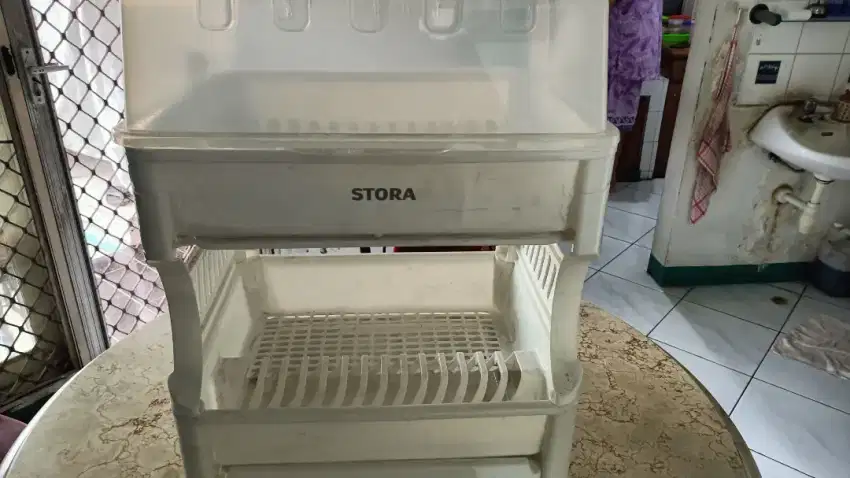 STORA DISH RACK WITH TRAY & COVER Rak Piring Susun Rak Piring Tingkat