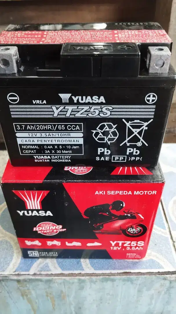 Accu Aki motor beat supraX mio revo karisma xeon verza yuasa ori baru