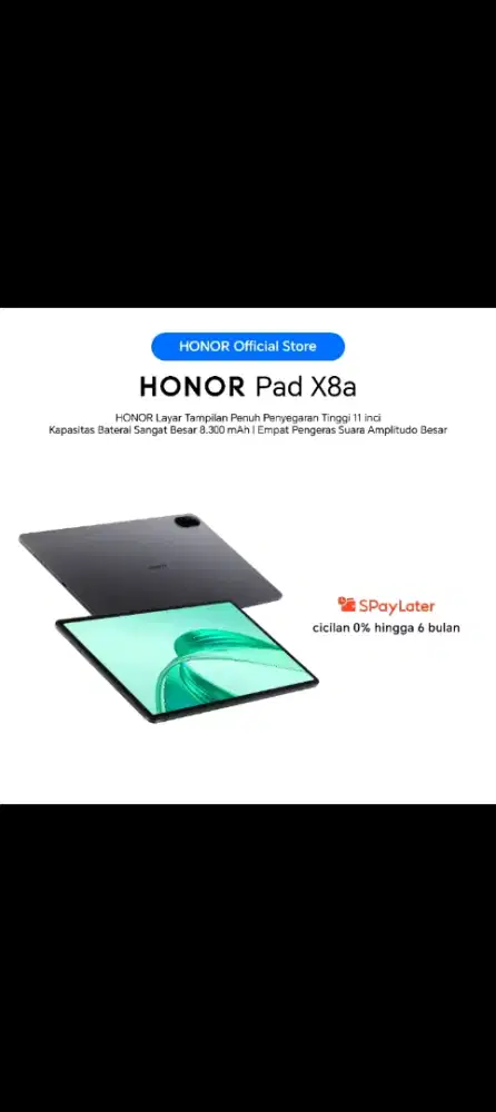 HONOR PAD X8A ram 4+4/128GB