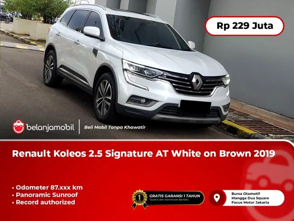 [PANORAMIC SUNROOF] Renault Koleos 2.5 Signature AT White 2019/2020