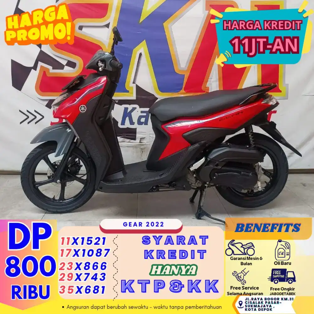 Ready stok Yamaha Gear th 2022 DP cuma 500k geng