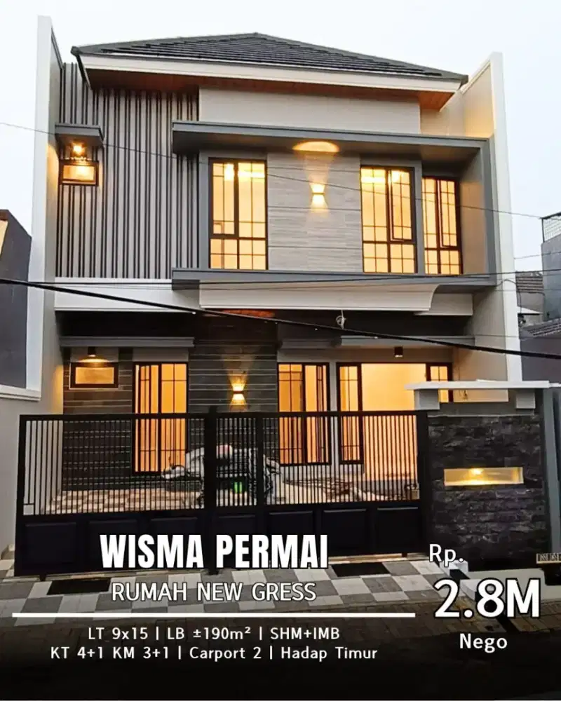 Dijual rumah new gress wisma permai dekat galaxy mall