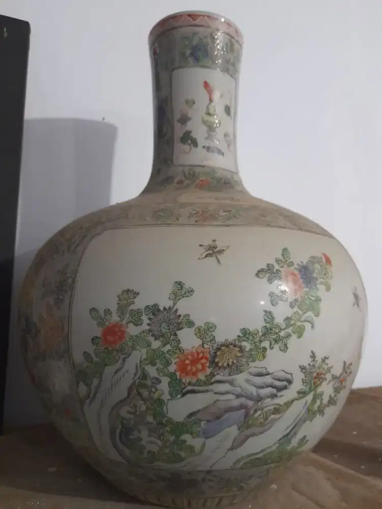 GUCI ANTIK ASLI ADA SEPASANG MOTIF BUNGA