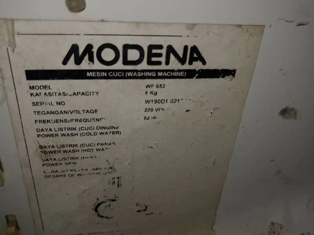 (Bekas) Body Mesin Cuci Front Laoding Bukaan depan MODENA WF 652_6Kg