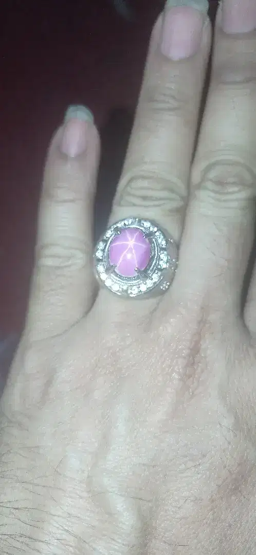 BATU PERMATA RUBY STER RING PERAK