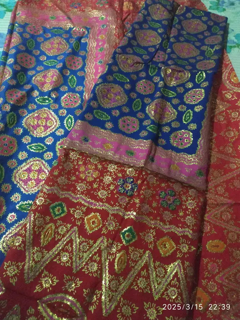 Set kain jumputan Palembang Prada dg selendang