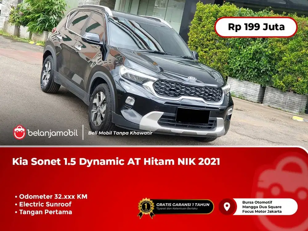 [ SUNROOF ] Kia Sonet 1.5 Dynamic Sunroof AT Hitam NIK 2021/2022