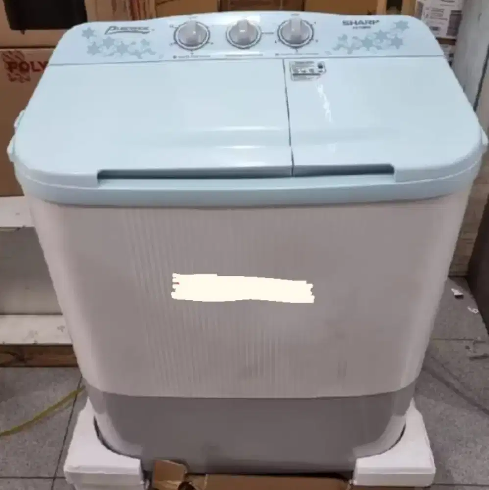 MESIN  CUCI SHARP 2 TABUNG 7 KG ES-T70MW-BLUE